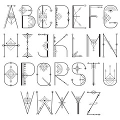 Vector modern sacred alphabet