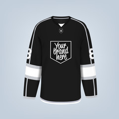 Vector illustration of hockey team jersey template