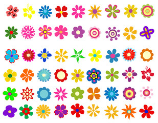 colorful spring flowers vector illustration 