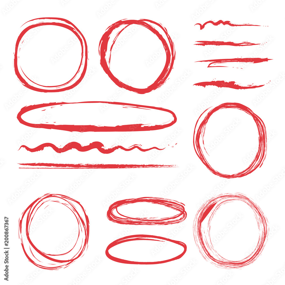 Poster lines and circles to highlight. vector illustrations set