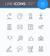 Business concepts - modern line design style icons set