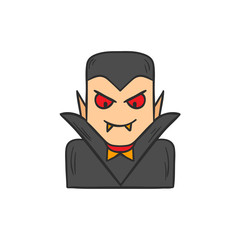 Vector cartoon hand drawn vampire character