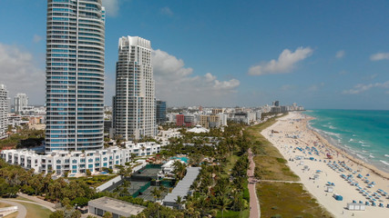 Fototapeta na wymiar Aerial view of South Beach, Miami