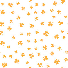 Seamless pattern with clovers leaves. Vector.