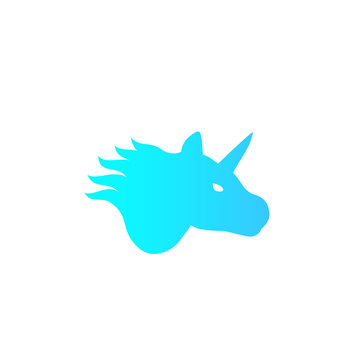 unicorn vector logo on white, mystical animal