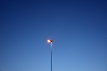 Light of a modern street lamp.