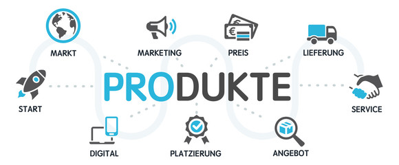 PRODUKTE Vektor Grafik Icons Piktogramme