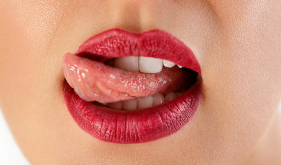 Sexy licking lips