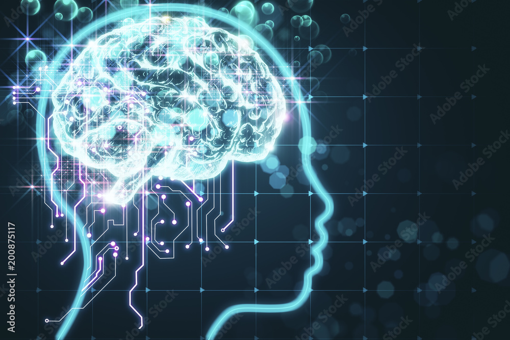 Poster artificial intelligence and backdrop
