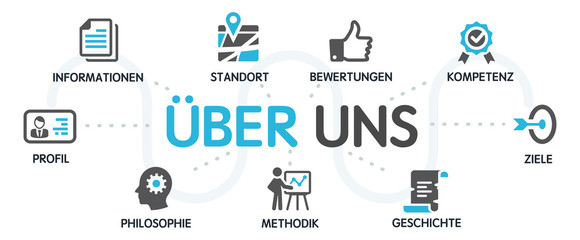 ÜBER UNS Vektor Grafik Icons Piktogramme