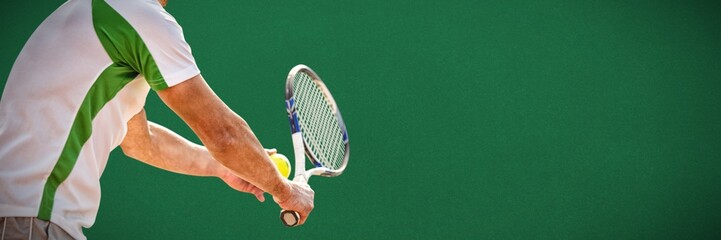 Composite image of tennisman