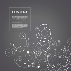 Network background with abstract connection circles and dots