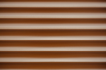 Metallic brown blinds. Abstract pattern lines waves