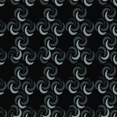 Fototapeta premium Seamless illustration with geometric pattern from three-dimensional spirals and interlacing of them in the form of large chains.Vector illustration inblack and white colors.