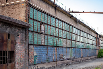 The abandoned old factory building outside
