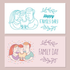Happy family.  Vector illustration.