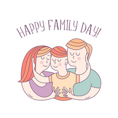 Happy family.  Vector illustration.