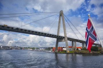 Obraz premium cable-stayed bridge in Norway