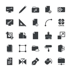 Modern Simple Set of folder, files, design Vector fill Icons. ..Contains such Icons as  color,  art, triangle, document, horizontal,  data and more on white background. Fully Editable. Pixel Perfect.