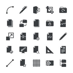 Modern Simple Set of folder, files, design Vector fill Icons. ..Contains such Icons as  divider,  sign, network, music,  black,  update and more on white background. Fully Editable. Pixel Perfect.