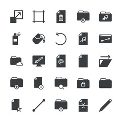 Modern Simple Set of folder, files, design Vector fill Icons. ..Contains such Icons as  white,  template,  dirty,  graffiti,  icon,  art and more on white background. Fully Editable. Pixel Perfect.