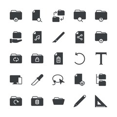 Modern Simple Set of folder, files, design Vector fill Icons. ..Contains such Icons as  add, triangle,  isolated,  empty,  symbol,  icon and more on white background. Fully Editable. Pixel Perfect.