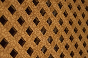 Naklejka premium Brown wooden grill.