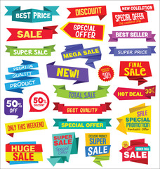 Super Sale discount labels tags and stickers collection