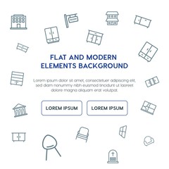 buildings, furniture outline vector icons and elements background concept on white background...Multipurpose use on websites, presentations, brochures and more