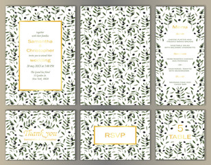 Wedding Template Set with Olive Brunches