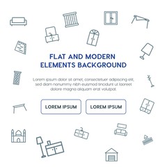 buildings, furniture outline vector icons and elements background concept on white background...Multipurpose use on websites, presentations, brochures and more