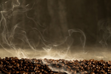coffee bean aroma drinking in morning for background decoration