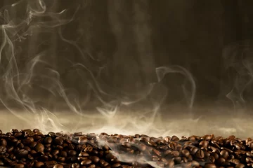 Selbstklebende Fototapeten Cafe coffee bean aroma drinking in morning for background decoration  © 1827photography