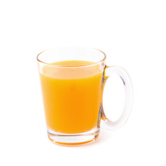 Glass of orange juice isolated on a white background