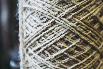 Arrière plan détail rouleau de cordelette en lin