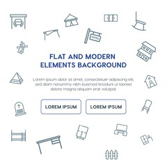 buildings, furniture outline vector icons and elements background concept on white background...Multipurpose use on websites, presentations, brochures and more