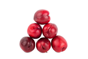 Sweet red plum isolated on white background cutout - 200883344