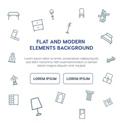 buildings, furniture outline vector icons and elements background concept on white background...Multipurpose use on websites, presentations, brochures and more