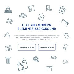 buildings, furniture outline vector icons and elements background concept on white background...Multipurpose use on websites, presentations, brochures and more