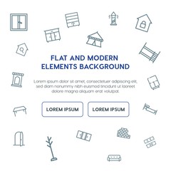 buildings, furniture outline vector icons and elements background concept on white background...Multipurpose use on websites, presentations, brochures and more