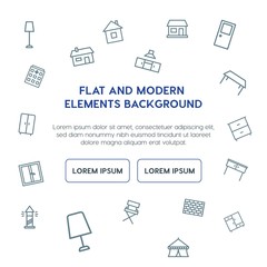 buildings, furniture outline vector icons and elements background concept on white background...Multipurpose use on websites, presentations, brochures and more