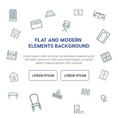 buildings, furniture outline vector icons and elements background concept on white background...Multipurpose use on websites, presentations, brochures and more