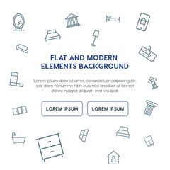 buildings, furniture outline vector icons and elements background concept on white background...Multipurpose use on websites, presentations, brochures and more