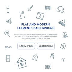 buildings, furniture outline vector icons and elements background concept on white background...Multipurpose use on websites, presentations, brochures and more