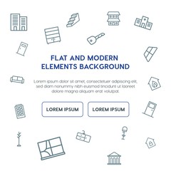 buildings, furniture outline vector icons and elements background concept on white background...Multipurpose use on websites, presentations, brochures and more