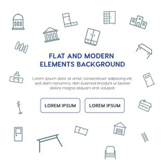 buildings, furniture outline vector icons and elements background concept on white background...Multipurpose use on websites, presentations, brochures and more