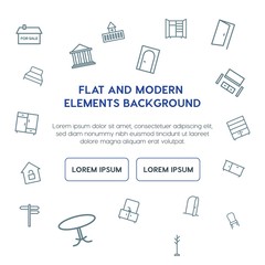 buildings, furniture outline vector icons and elements background concept on white background...Multipurpose use on websites, presentations, brochures and more