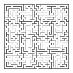 Big square maze game isolated on white background