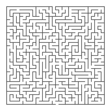 Big square maze game isolated on white background