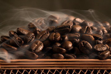 coffee bean aroma drinking in morning for background decoration